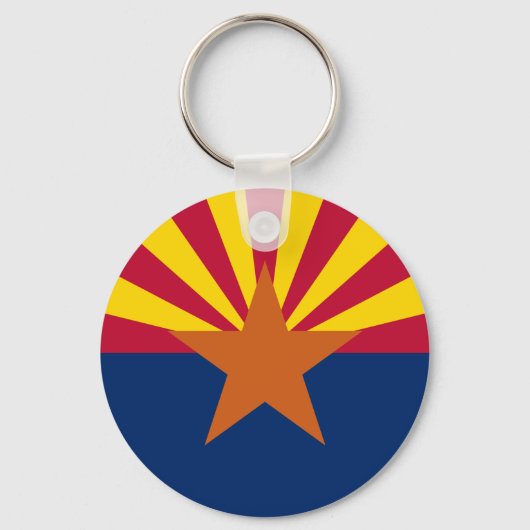 Arizona Flag: Ondergaande Zon van de Zon, de Koper Sleutelhanger (Voorkant)