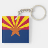Arizona Flag: Ondergaande Zon van de Zon, de Koper Sleutelhanger (Achterkant)