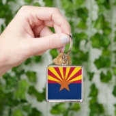 Arizona Flag: Ondergaande Zon van de Zon, de Koper Sleutelhanger (Hand)