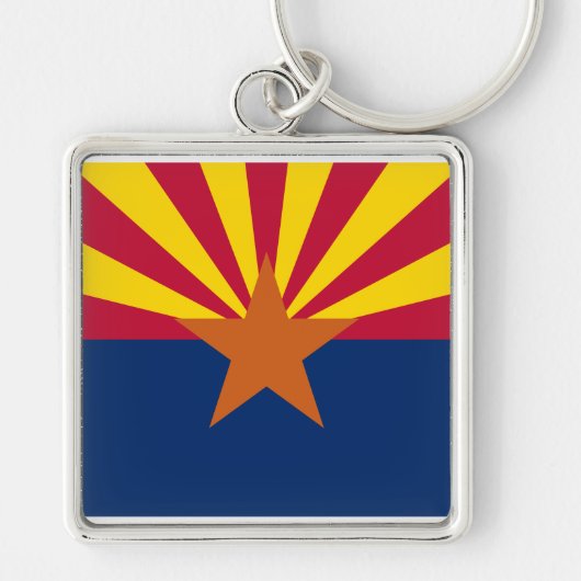Arizona Flag: Ondergaande Zon van de Zon, de Koper Sleutelhanger (Voorkant)