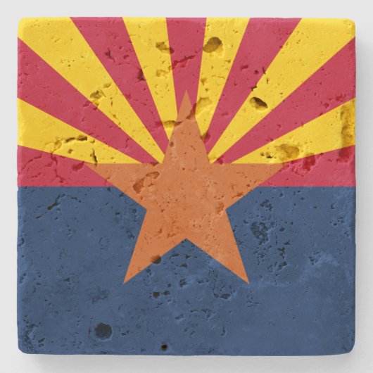 Arizona Flag: Ondergaande Zon van de Zon, de Koper Stenen Onderzetter (Voorkant)