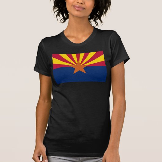 Arizona Flag: Ondergaande Zon van de Zon, de Koper T-shirt (Voorkant)