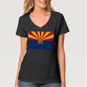 Arizona Flag: Ondergaande Zon van de Zon, de Koper T-shirt