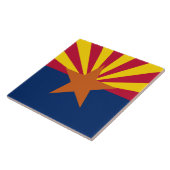 Arizona Flag: Ondergaande Zon van de Zon, de Koper Tegeltje (Zijkant)