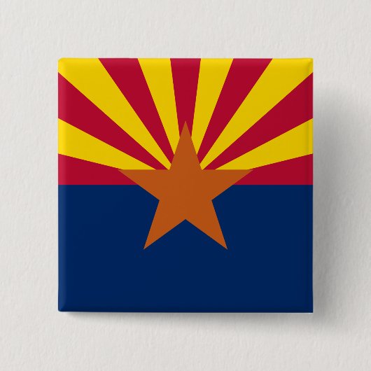 Arizona Flag: Ondergaande Zon van de Zon, de Koper Vierkante Button 5,1 Cm (Voorkant)