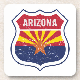 Arizona Flag Route 66 Poster Acrylprint Triptyc Bier Onderzetter
