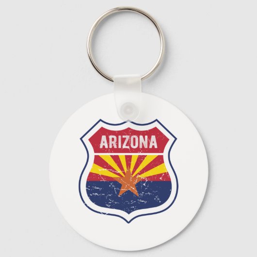 Arizona Flag Route 66 Poster Acrylprint Triptyc Sleutelhanger (Voorkant)