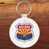 Arizona Flag Route 66 Poster Acrylprint Triptyc Sleutelhanger (Voorkant)