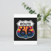 Arizona Flag Route 66 Shield Briefkaart (Staand voorkant)