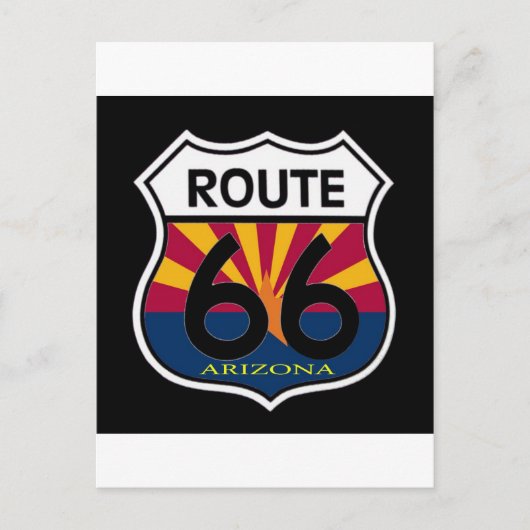 Arizona Flag Route 66 Shield Briefkaart (Voorkant)