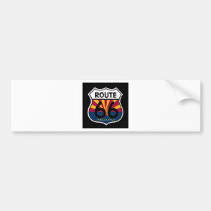 Arizona Flag Route 66 Shield Bumpersticker