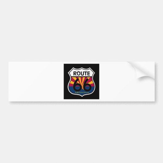 Arizona Flag Route 66 Shield Bumpersticker (Voorkant)