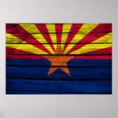 Arizona Flag Rustic Wood Poster (Voorkant)