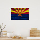 Arizona Flag Rustic Wood Poster (Keuken)