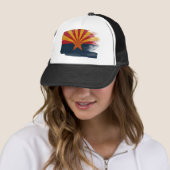Arizona Flag Trucker Hat Pet (In situ)