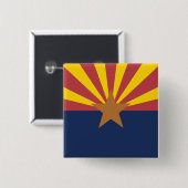 Arizona Flag Vierkante Button 5,1 Cm (Voorkant /achterkant)