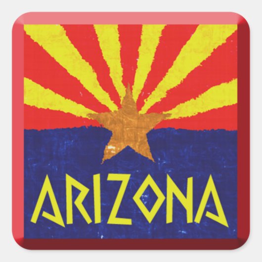 ARIZONA FLAG VIERKANTE STICKER (Voorkant)