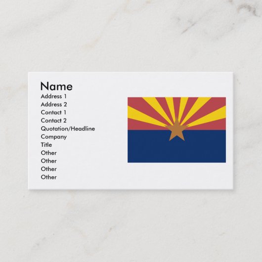 Arizona Flag Visitekaartje (Voorkant)