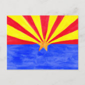 Arizona Flag Waterverf Art Briefkaart (Voorkant)