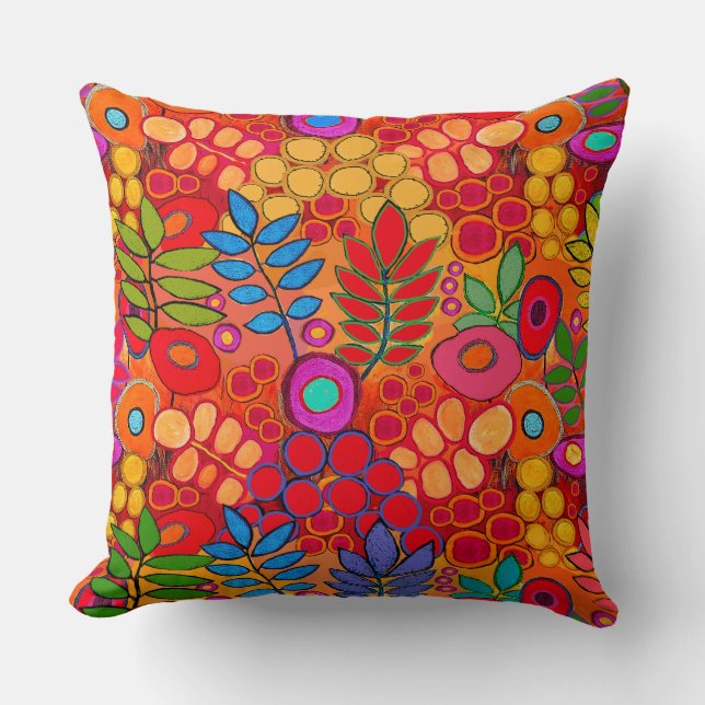 Arizona Flower Garden - Throw Pillow Kussen (Voorkant)