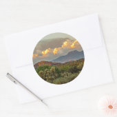 Arizona Four Peaks Mountain Colorful Clouds Sunset Ronde Sticker (Envelop)