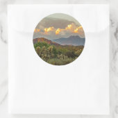 Arizona Four Peaks Mountain Colorful Clouds Sunset Ronde Sticker (Tas)