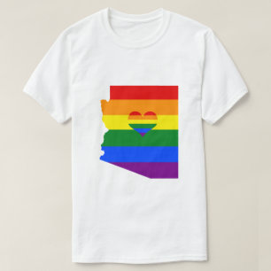 Arizona Gay Pride Rainbow Flag Heart GLBTQ Design T-shirt