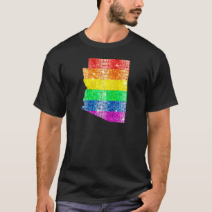 Arizona Gay State Pride Rainbow Flag Kaart Gay Les T-shirt