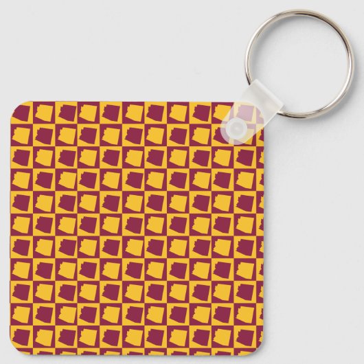 Arizona Geometric Maroon and Gold Pattern Sleutelhanger (Achterkant)