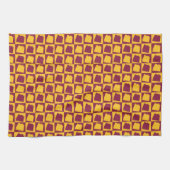 Arizona Geometric Maroon and Gold Pattern Theedoek (Horizontaal)