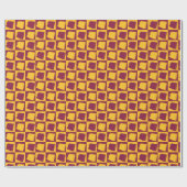 Arizona Geometric Pop Art Maroon and Gold Pattern Cadeaupapier (Vlak)