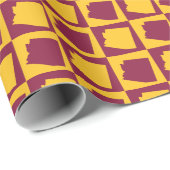 Arizona Geometric Pop Art Maroon and Gold Pattern Cadeaupapier (Rol Hoek)