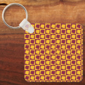 Arizona Geometrisch Maroon en Goud Patroon Sleutelhanger (Voorkant)