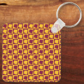 Arizona Geometrisch Maroon en Goud Patroon Sleutelhanger (Achterkant)