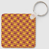 Arizona Geometrisch Maroon en Goud Patroon Sleutelhanger (Achterkant)