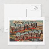 Arizona - Geschilderde woestijn - Grote lettertjes Briefkaart (Voorkant / Achterkant)