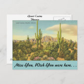 Arizona, Giant Cactus Briefkaart (Voorkant / Achterkant)