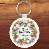 Arizona Golf Christmas Greeting with Golf Wreath  Sleutelhanger (Voorkant)