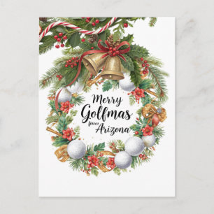 Arizona golf kerstkrans voor golfer feestdagenkaart