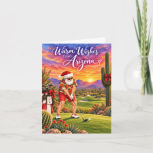 Arizona Golf Kerstman Golfer rijdend karretje Feestdagen Kaart