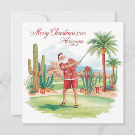 Arizona Golf Kerstmis in Arizona Kerstman Feestdagenkaart