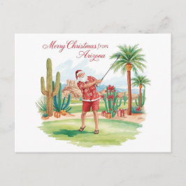 Arizona Golf Kerstmis in Arizona Kerstman Feestdagenkaart