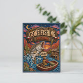 Arizona Gone Fishing Gestreepte Zeebaars Briefkaart (Staand voorkant)