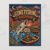Arizona Gone Fishing Gestreepte Zeebaars Briefkaart (Voorkant)
