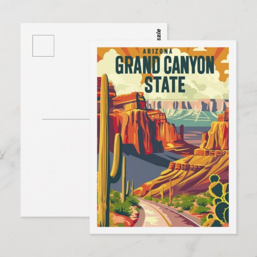 Arizona Grand Canyon  beroemde reisplaats Briefkaart (Voorkant / Achterkant)