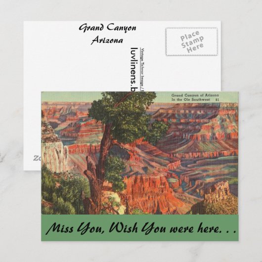 Arizona, Grand Canyon Briefkaart (Voorkant / Achterkant)