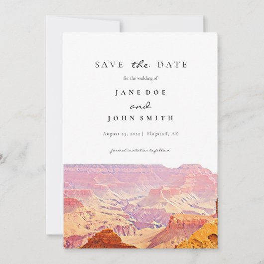 Arizona Grand Canyon slaat de datum op Save The Date (Voorkant)