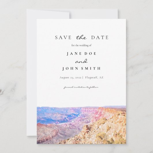 Arizona Grand Canyon slaat de datum op Save The Date (Voorkant)