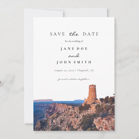 Arizona Grand Canyon slaat de datum op Save The Date (Voorkant)