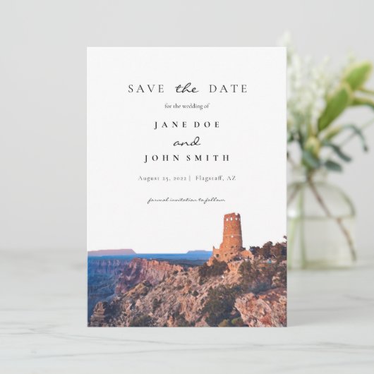 Arizona Grand Canyon slaat de datum op Save The Date (Staand voorkant)